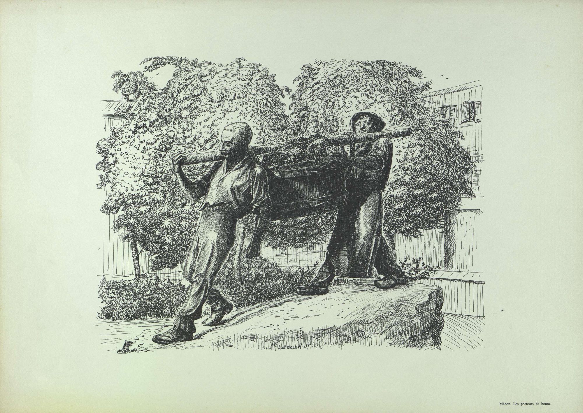 Estampe de la statue des " Porteurs de benne " (2 Fi 1/167, s.d.)