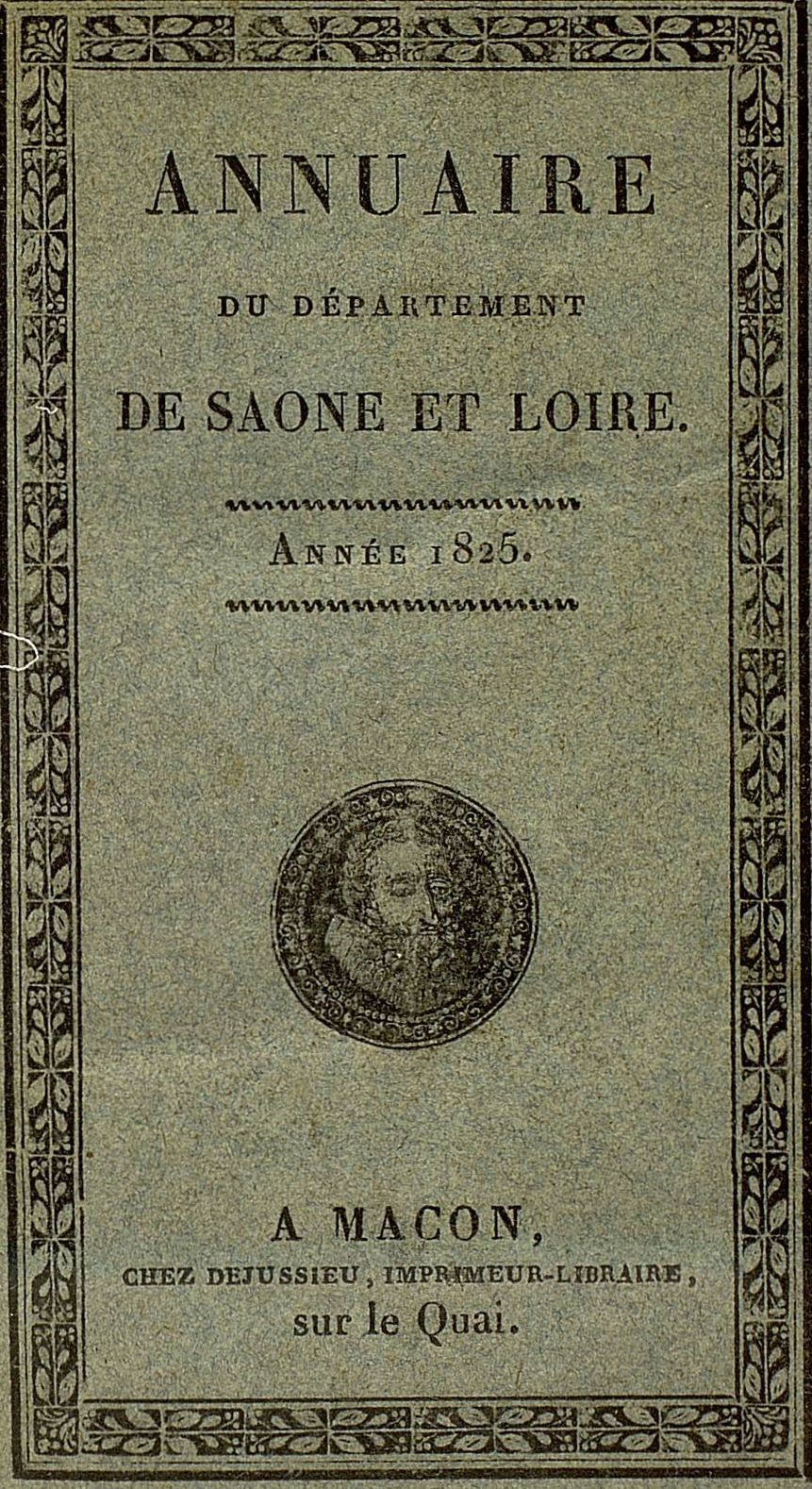 Annuaires de Saône-et-Loire de 1802 à 1956