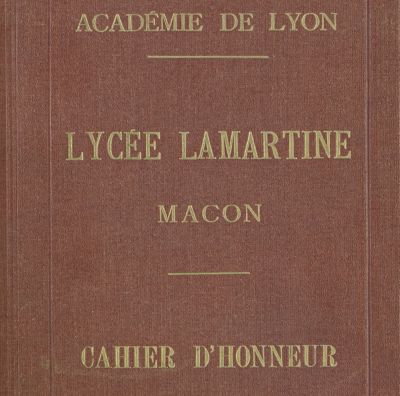 4Tp520, Cahier d'honneur du Lycée Lamartine