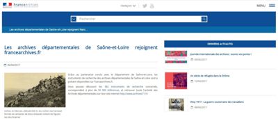 Présence des AD71 sur le portail national francearchives.fr