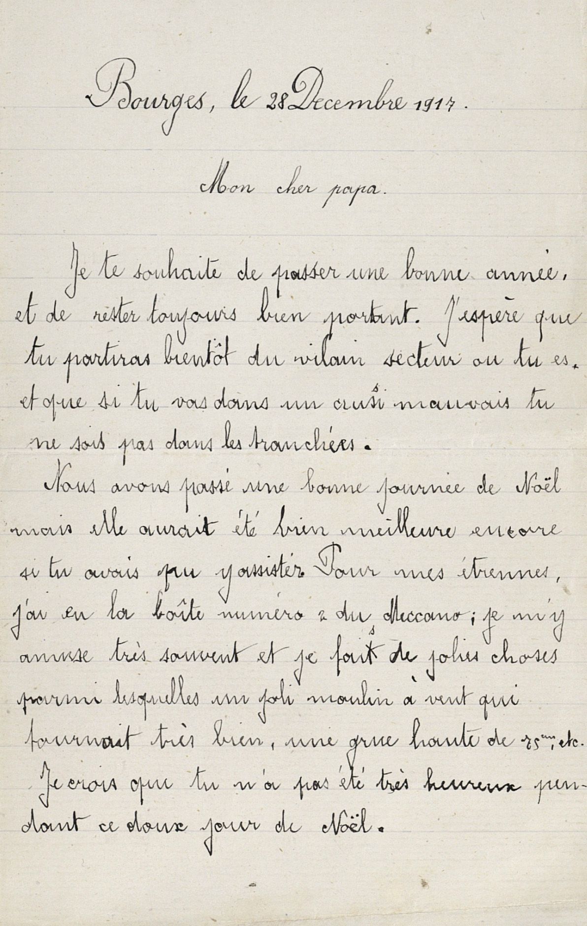 Lettre de Maurice du 28 décembre 1916