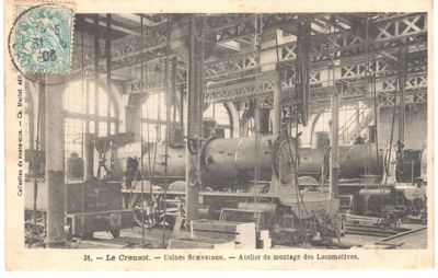 Le Creusot. Atelier des grues et locomotives. 1906, Collection particulière.