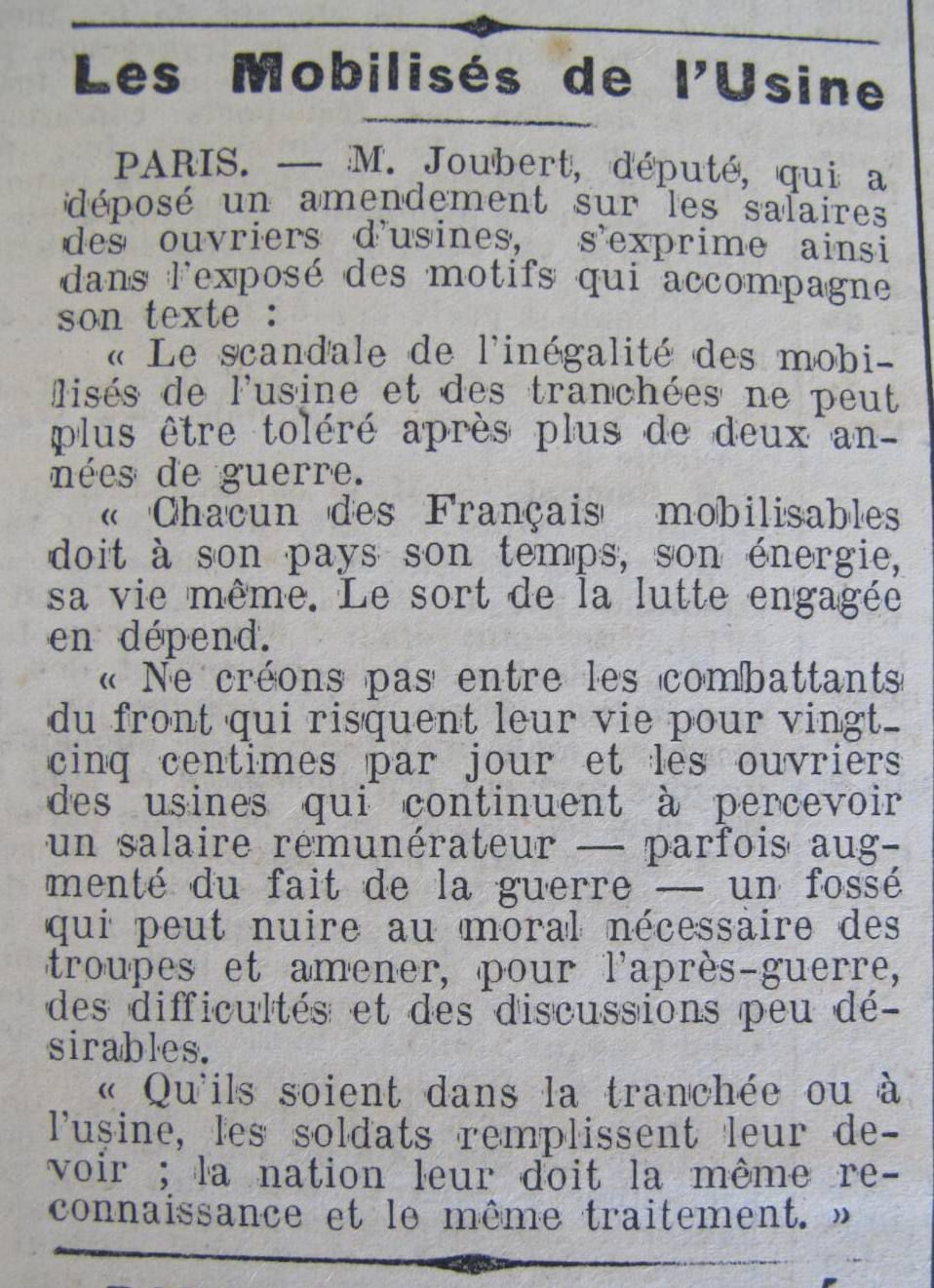 Amendement de M. Joubert, député