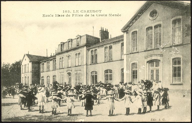 Ecole de filles de la Croix-Menée (40 lits pour malades). Collection privée.