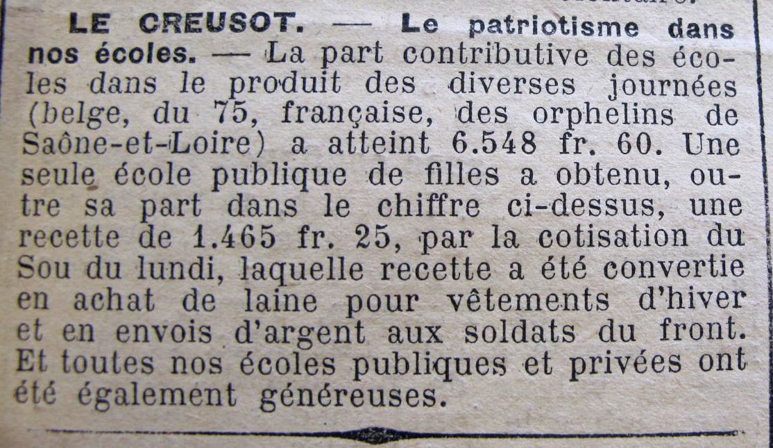 Le Progrès de Saône-et-Loire, 14 août 1915. ADSL PR 97/77