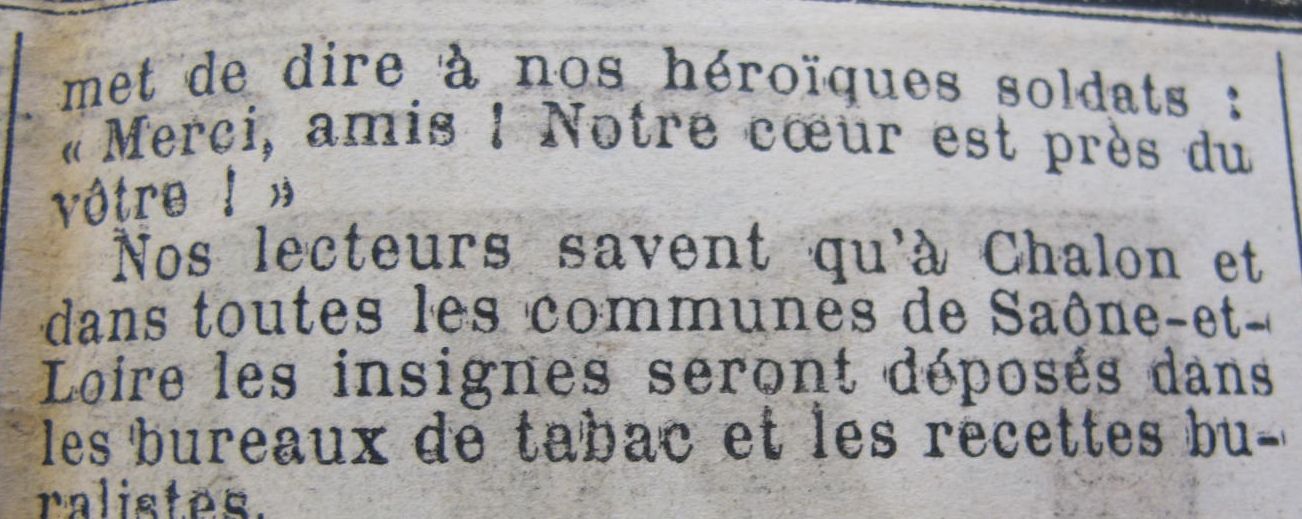 Le Progrès de Saône-et-Loire, 3 février 1915, page 2/2. ADSL PR 97/76 