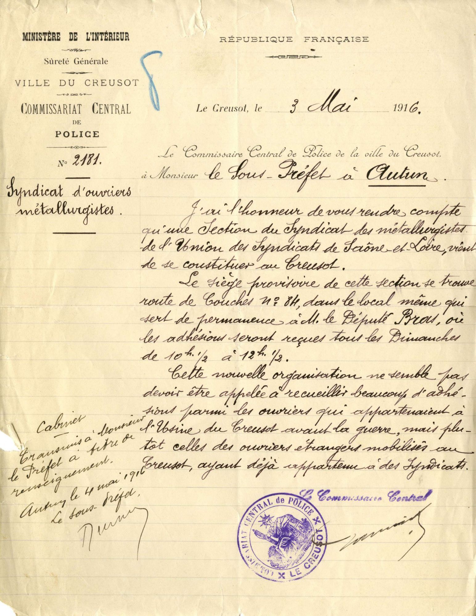 3 mai 1916. ADSL M 3311