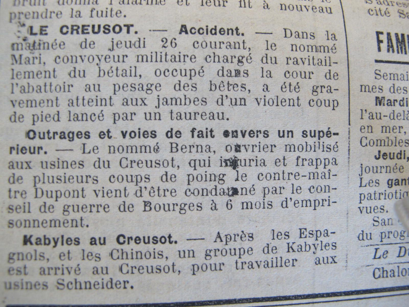 Le Progrès de Saône-et-Loire, 31 octobre 1916. ADSL, PR 97/78