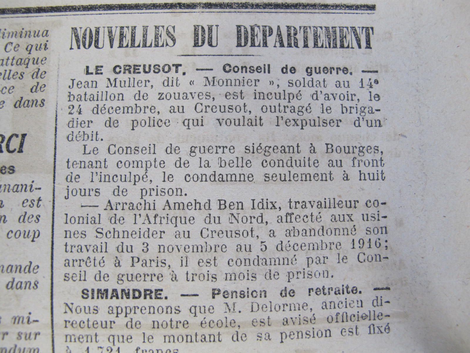 Le Progrès de Saône-et-Loire, 3 février 1917. ADSL, PR 97/79