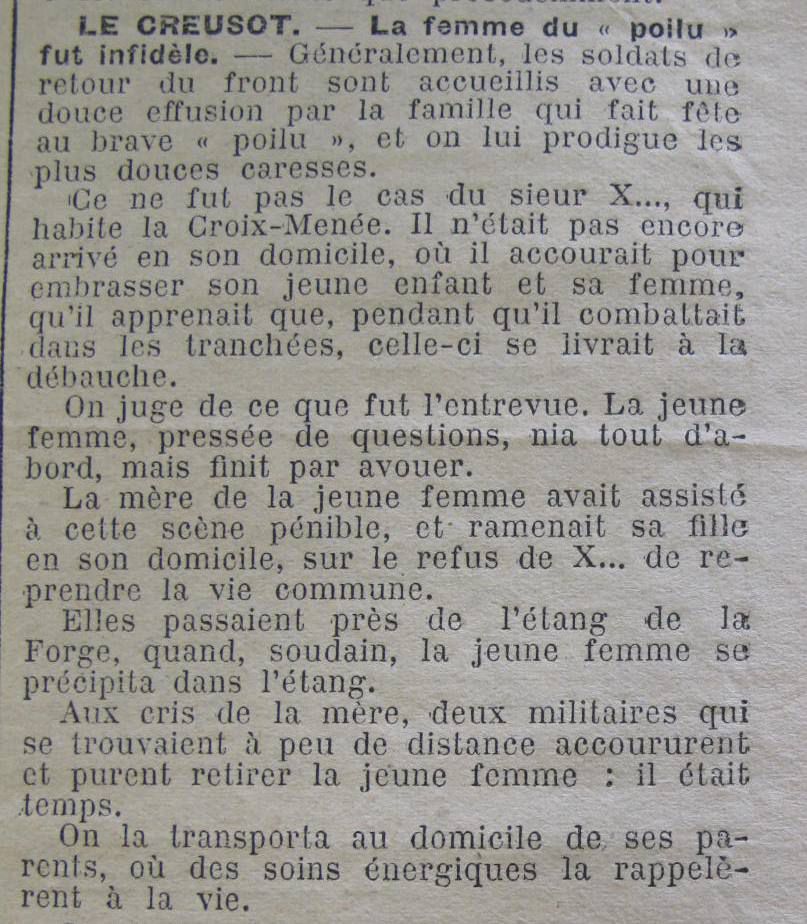 Le Progrès de Saône-et-Loire, 3 août 1915. ADSL PR 97/ 77