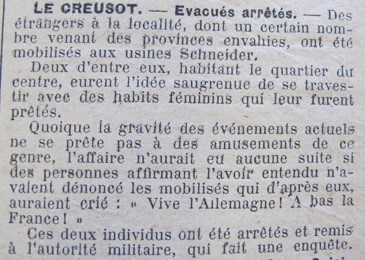 Le Progrès de Saône-et-Loire, 7 juillet 1915. ADSL, PR 97/77