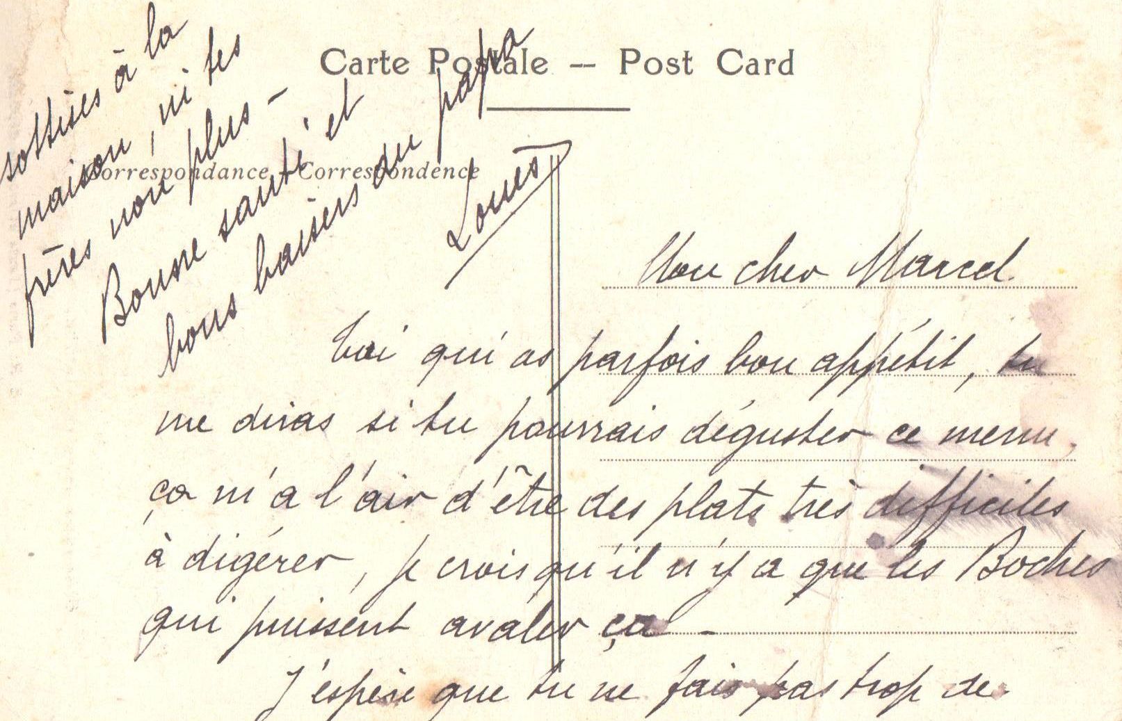 Louis à son fils Marcel, page 2/2. Collection Rochette .