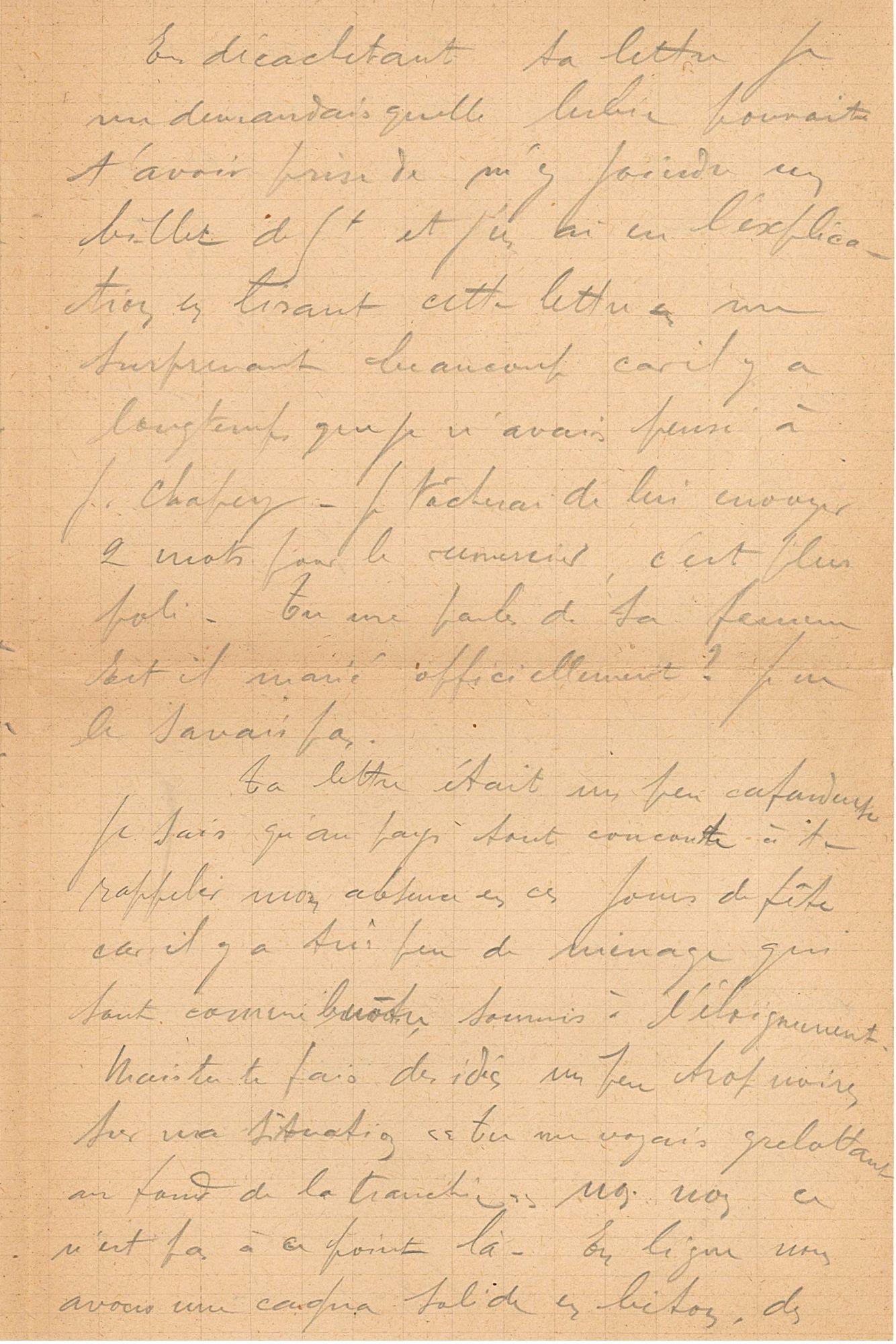 Lettre de Jean Jusot à son épouse Jeanne, 31 décembre 1917, page 3/4. CUCM, dépôt Famille Jusot