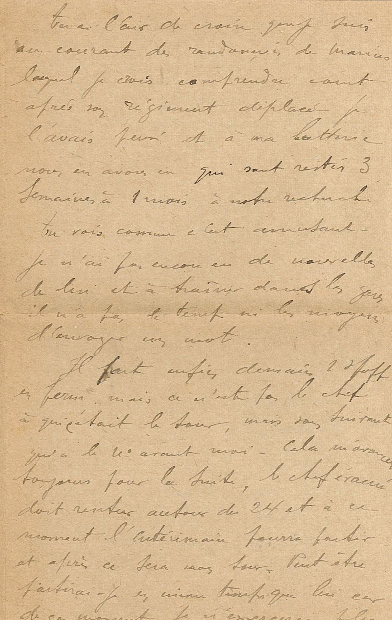 Lettre de Jean Jusot à son épouse Jeanne, 15 septembre 1918, page 3/4. CUCM, dépôt Famille Jusot